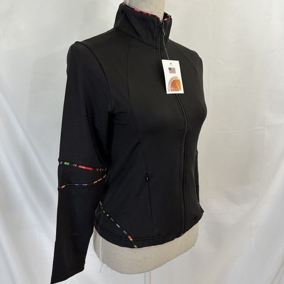 NEW EIS Equi In Style Black Full Zip Jacket Large Equestrian Top - Picture 3 of 7